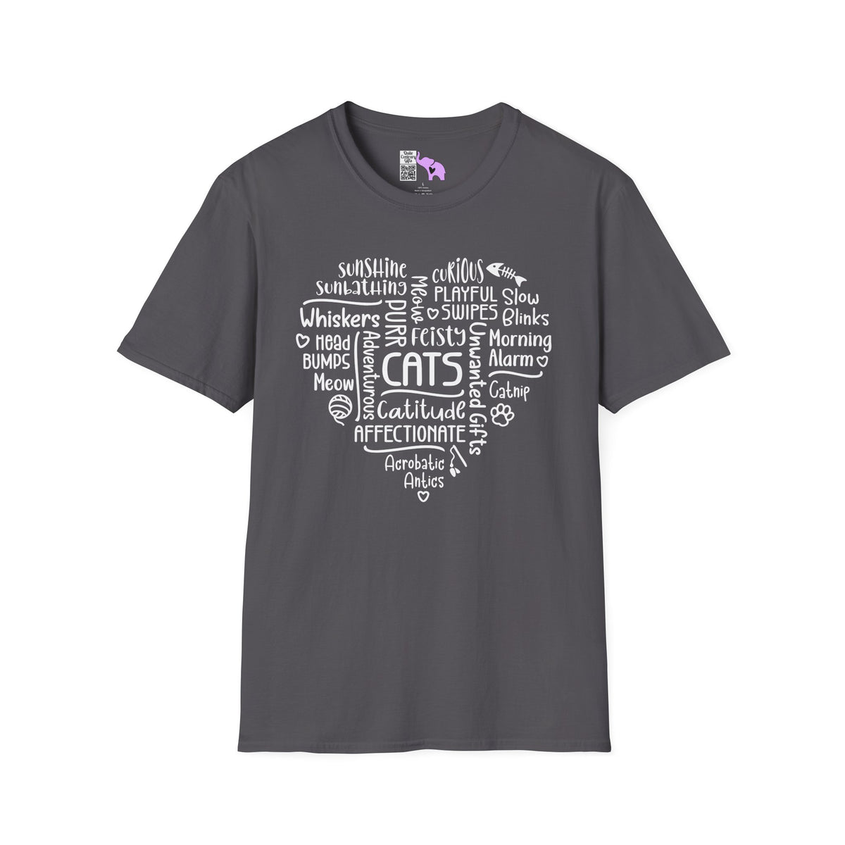 A Cat's Heart Adult T-shirt