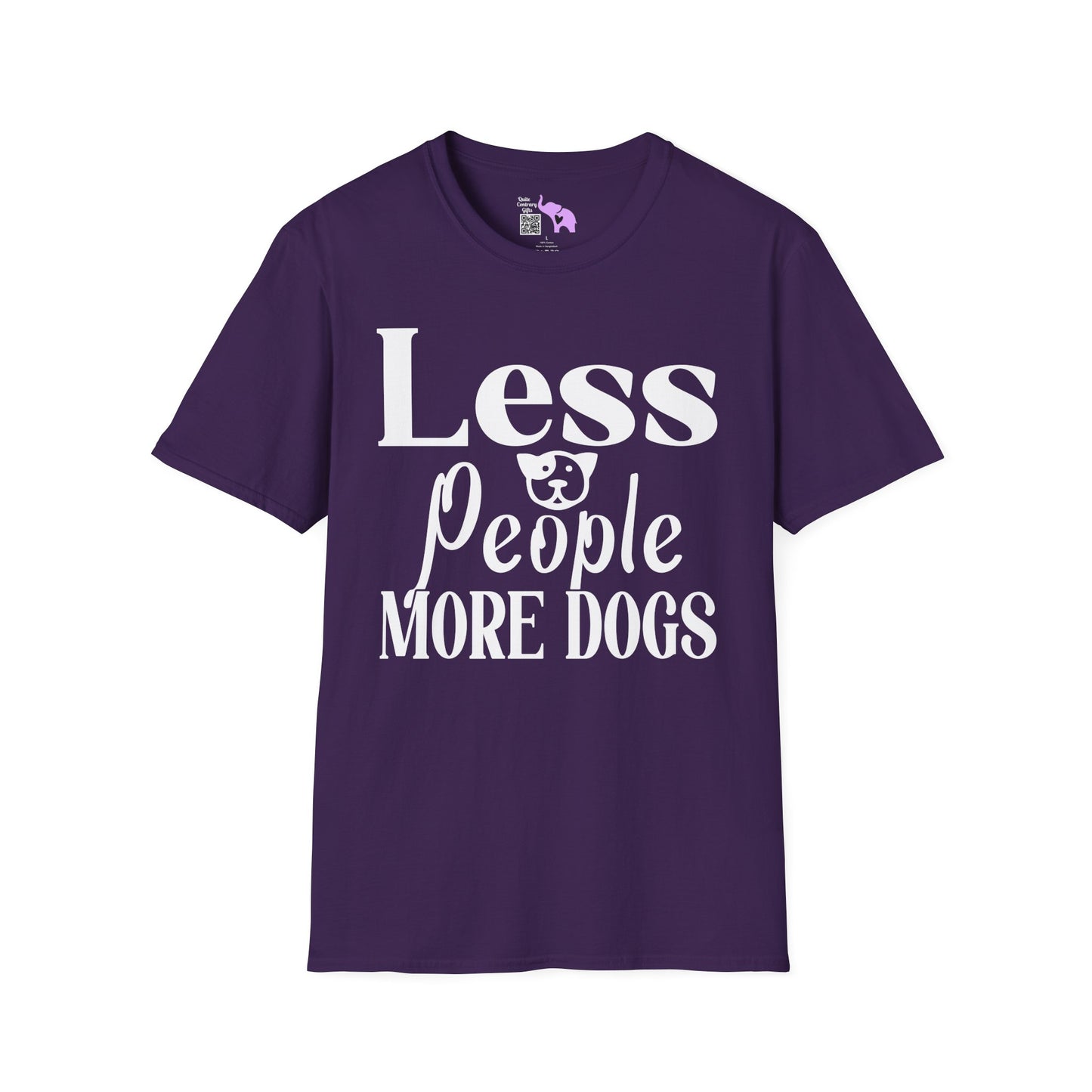 Less People More Dogs Adult T-shirt