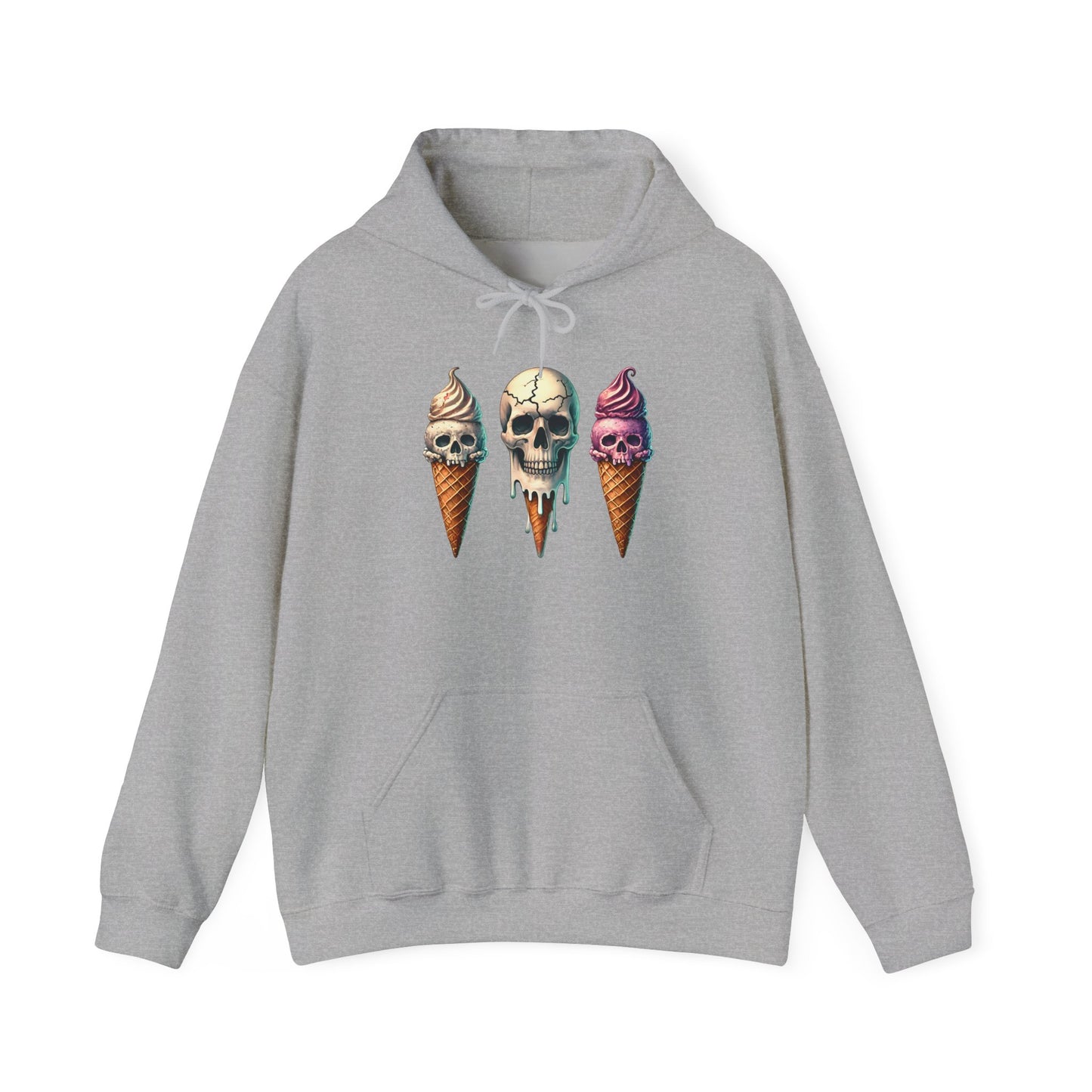 Ice Cream Cone Skull Heavy Blend™ Hooded Sweatshirt