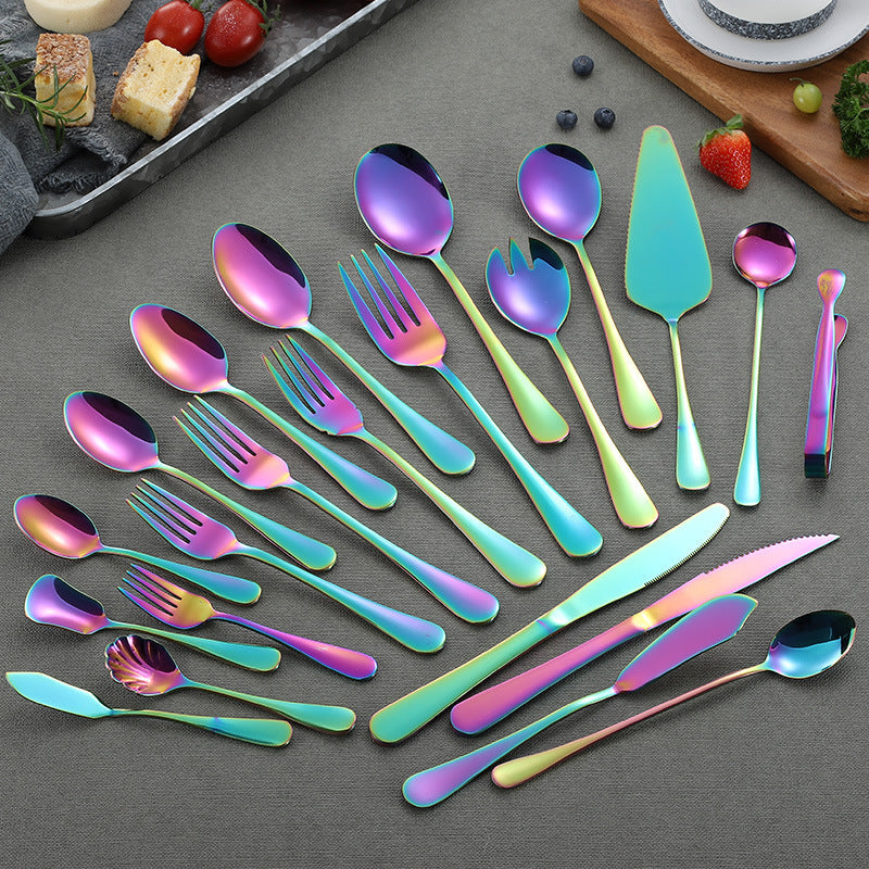 Iridescent Stainless Steel Tableware Set