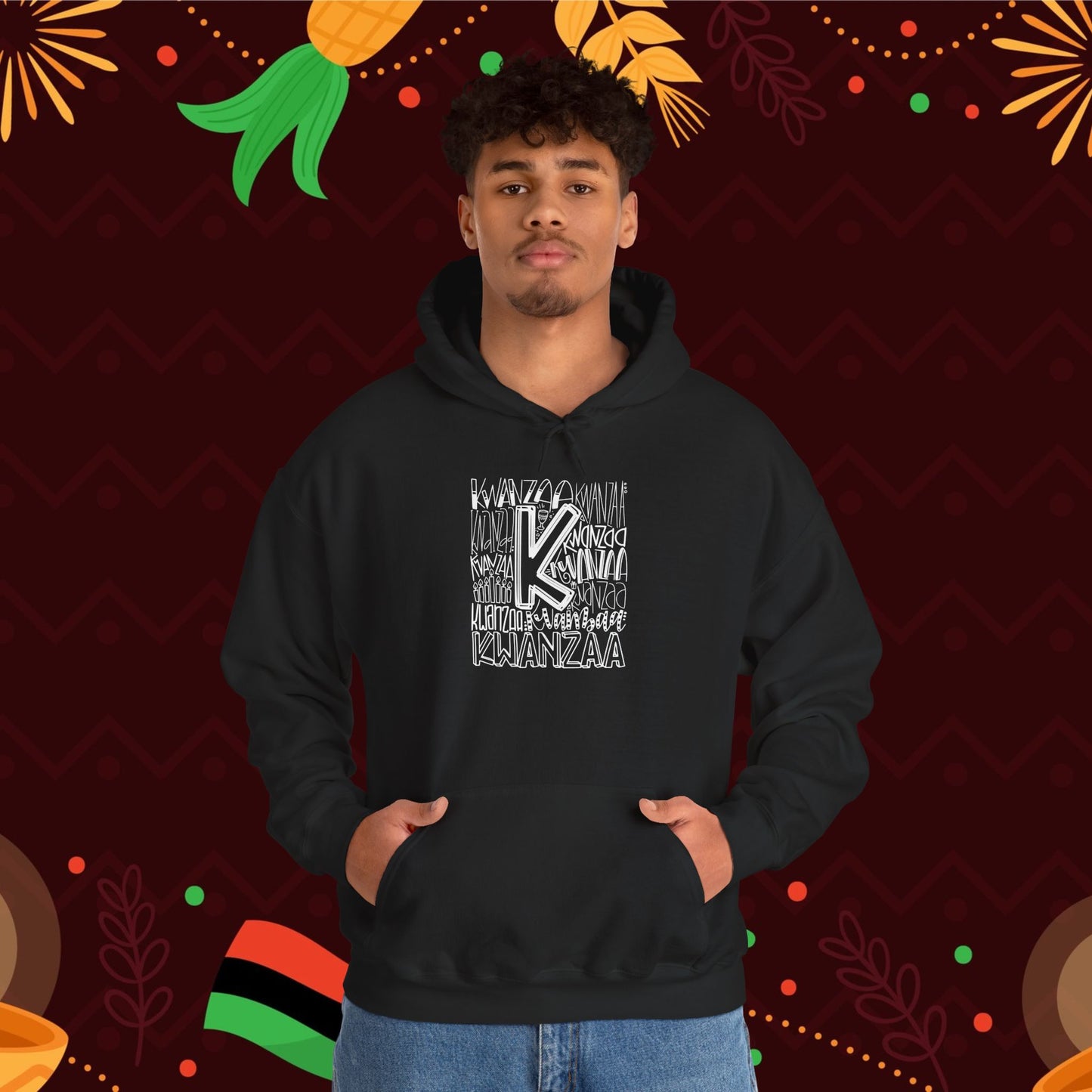 Kwanzaa Wordcloud Adult Heavy Blend™ Hoodie