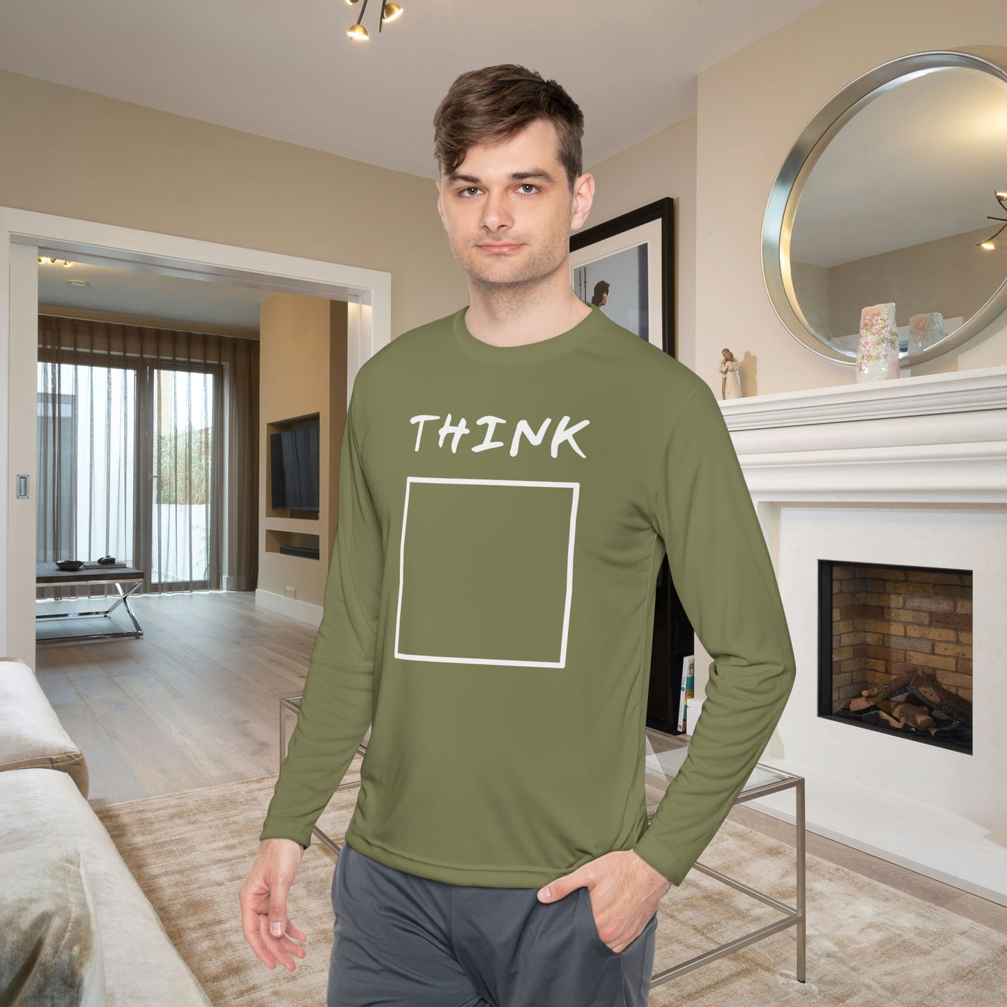 Think (Outside The Box) Adult Long Sleeve Tee