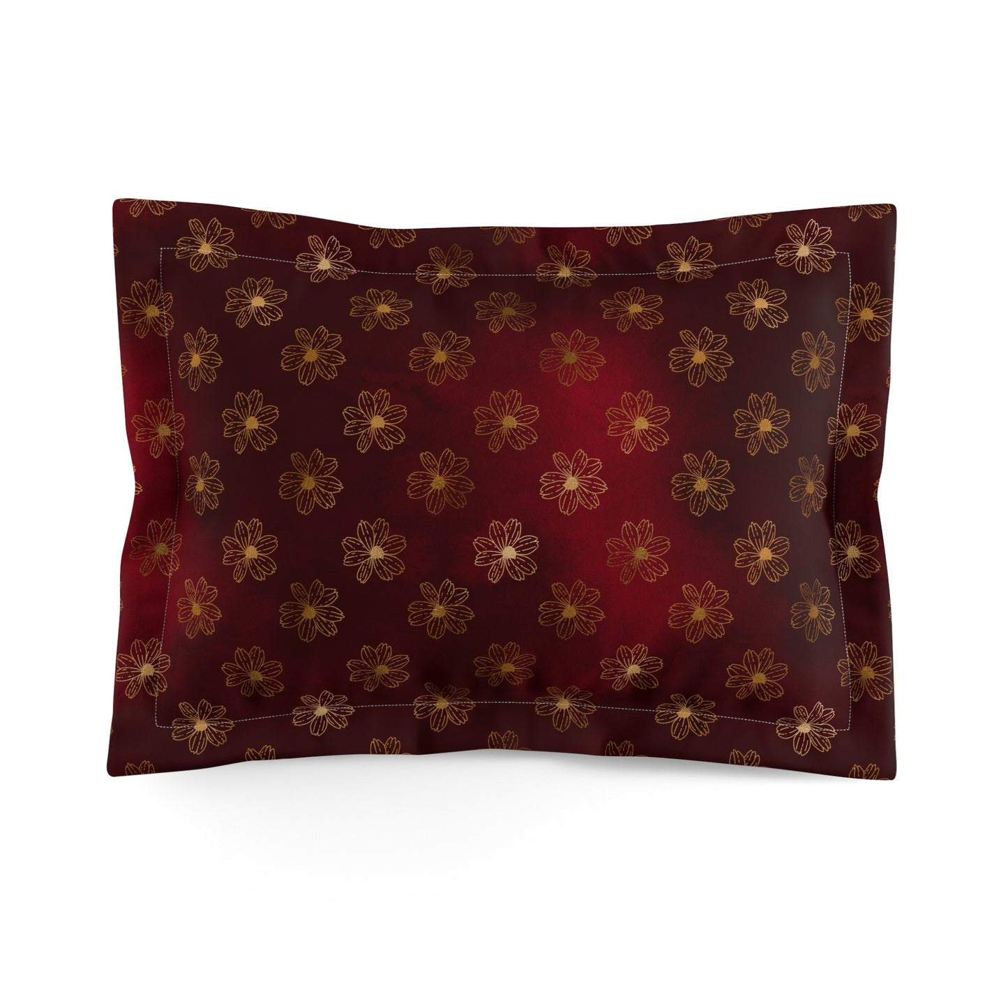 Crimson Gilded Daisies Basic Bedding Set