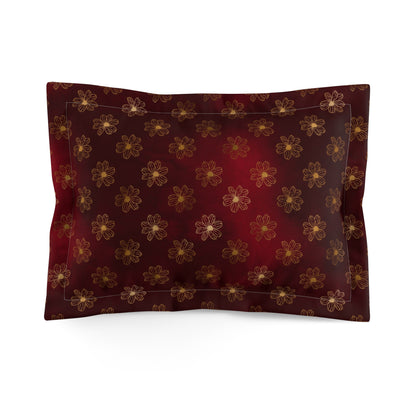 Crimson Gilded Daisies Basic Bedding Set