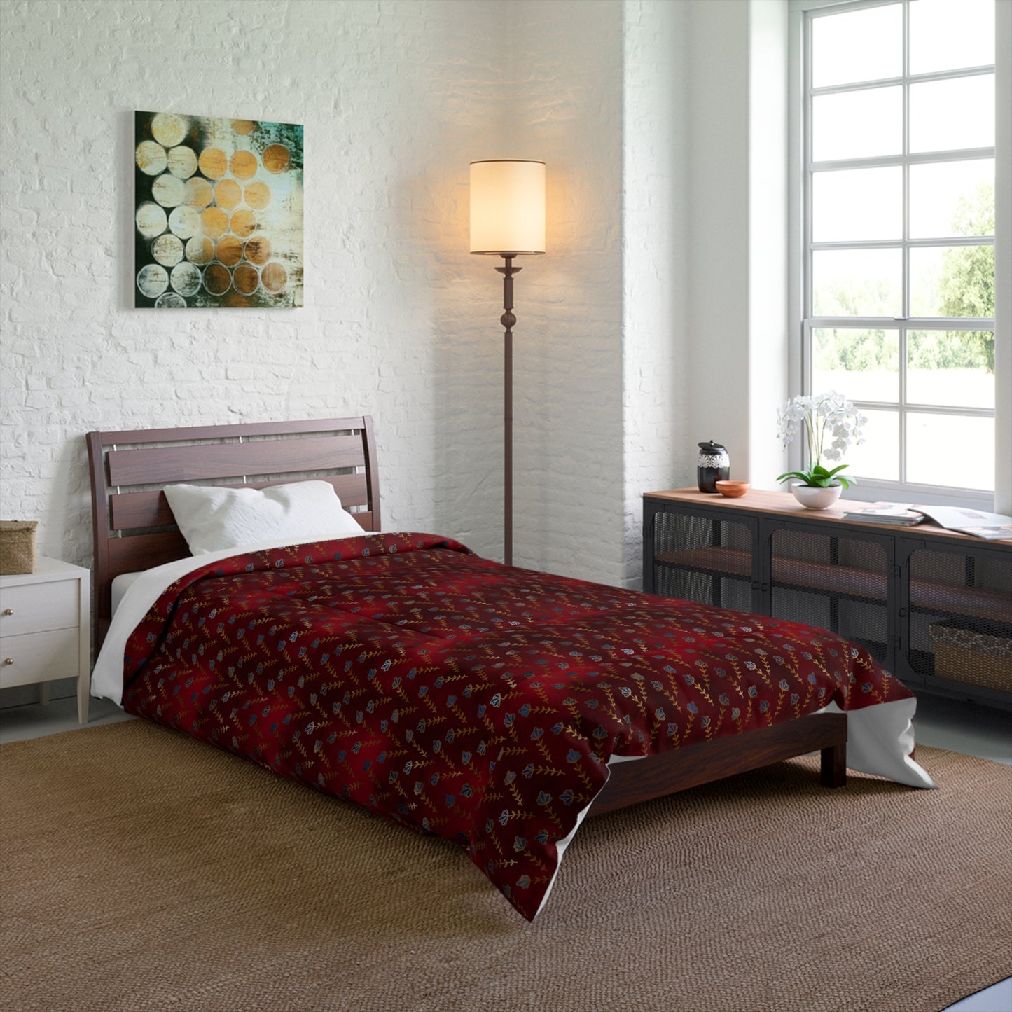 Ruby Night Blossoms Comforter