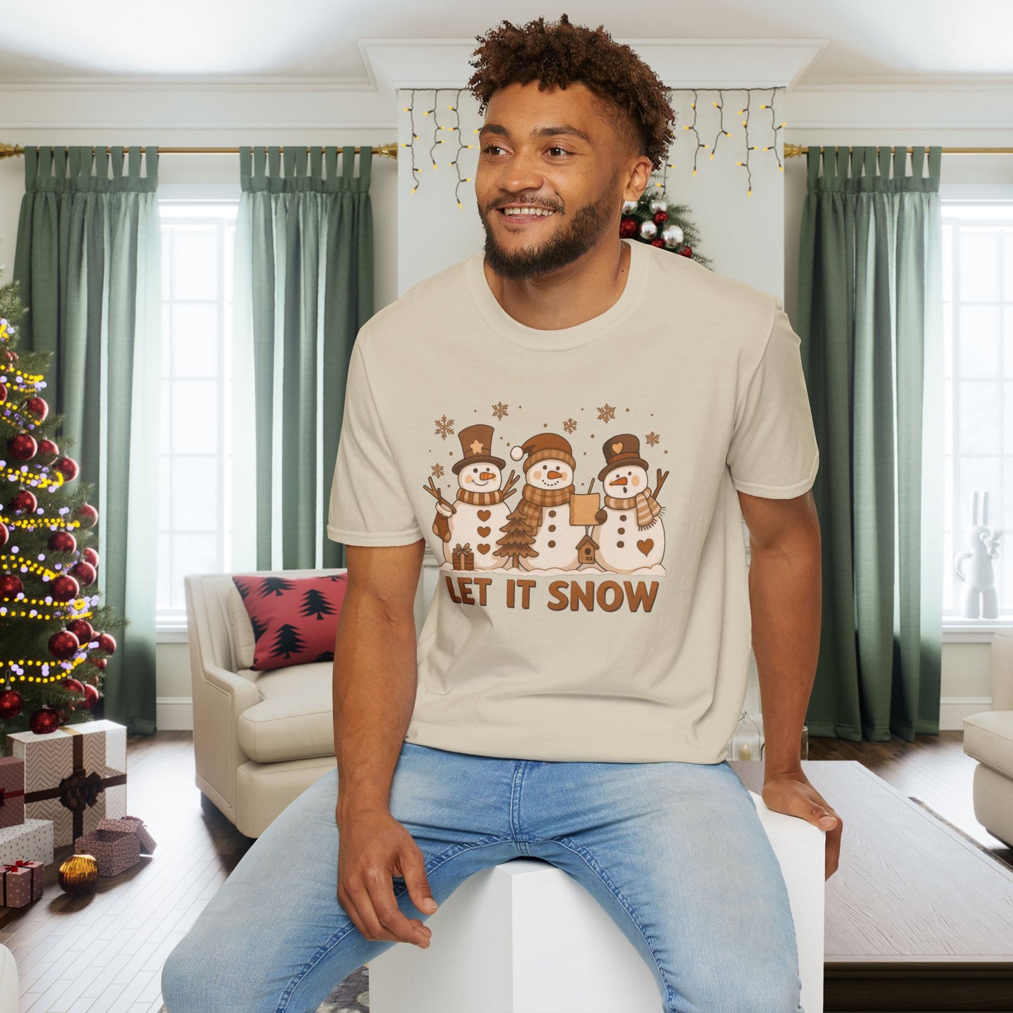 Let It Snow (Snowmen Trio) Adult T-shirt