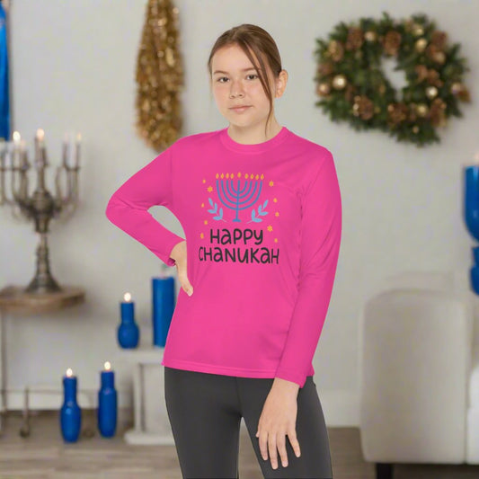 Happy Chanukah Youth Long Sleeve Tee