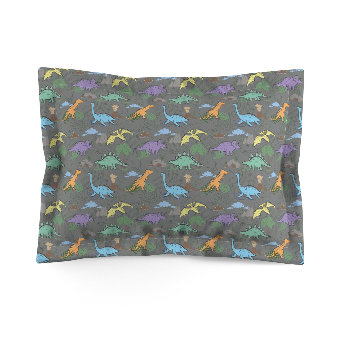 Prehistoric Playtime Microfiber Pillow Sham