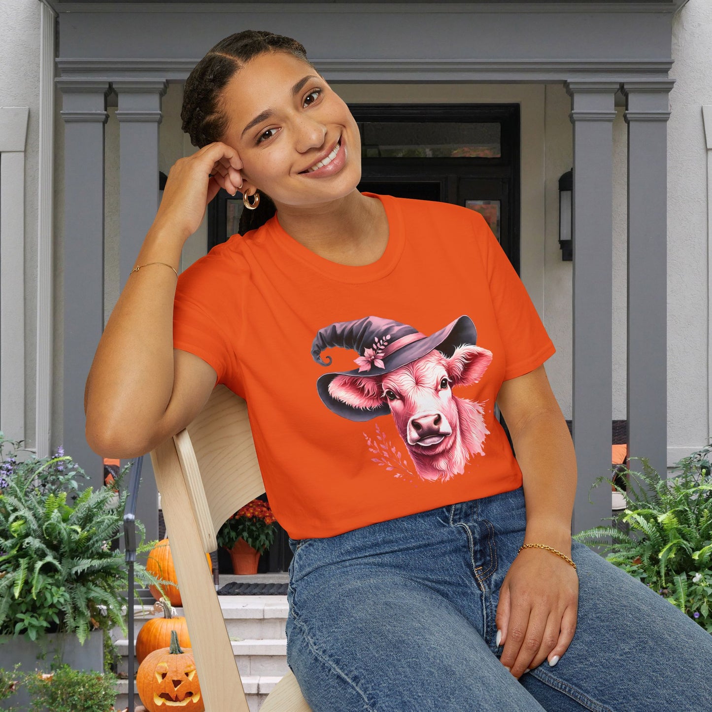 Witchy Cow Adult T-shirt