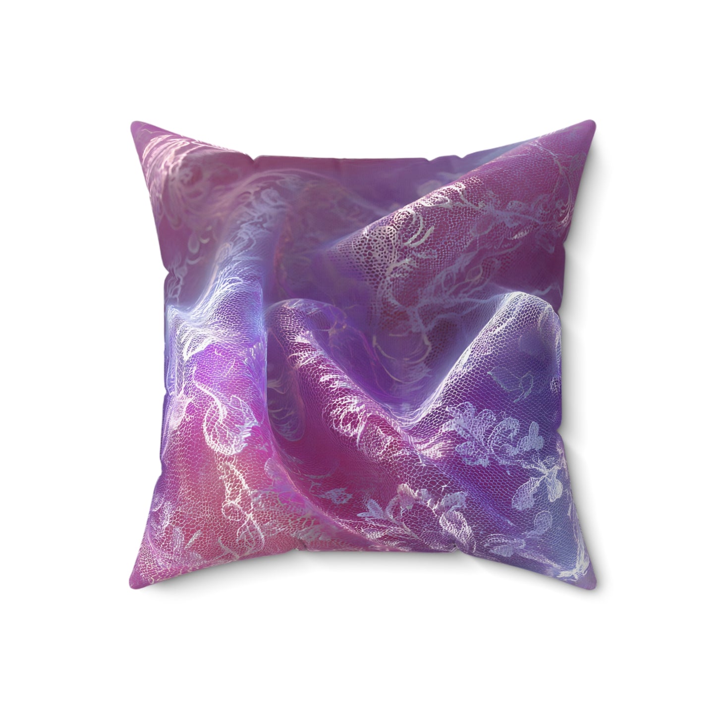 Blush Orchid Sheer & Lace Throw Pillow