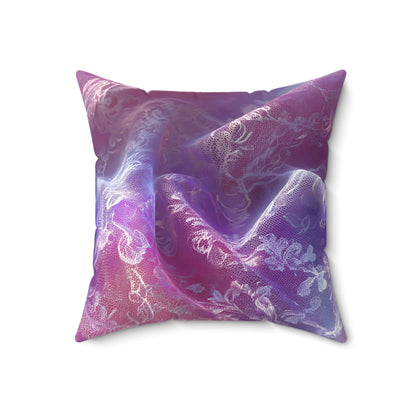 Blush Orchid Sheer & Lace Throw Pillow