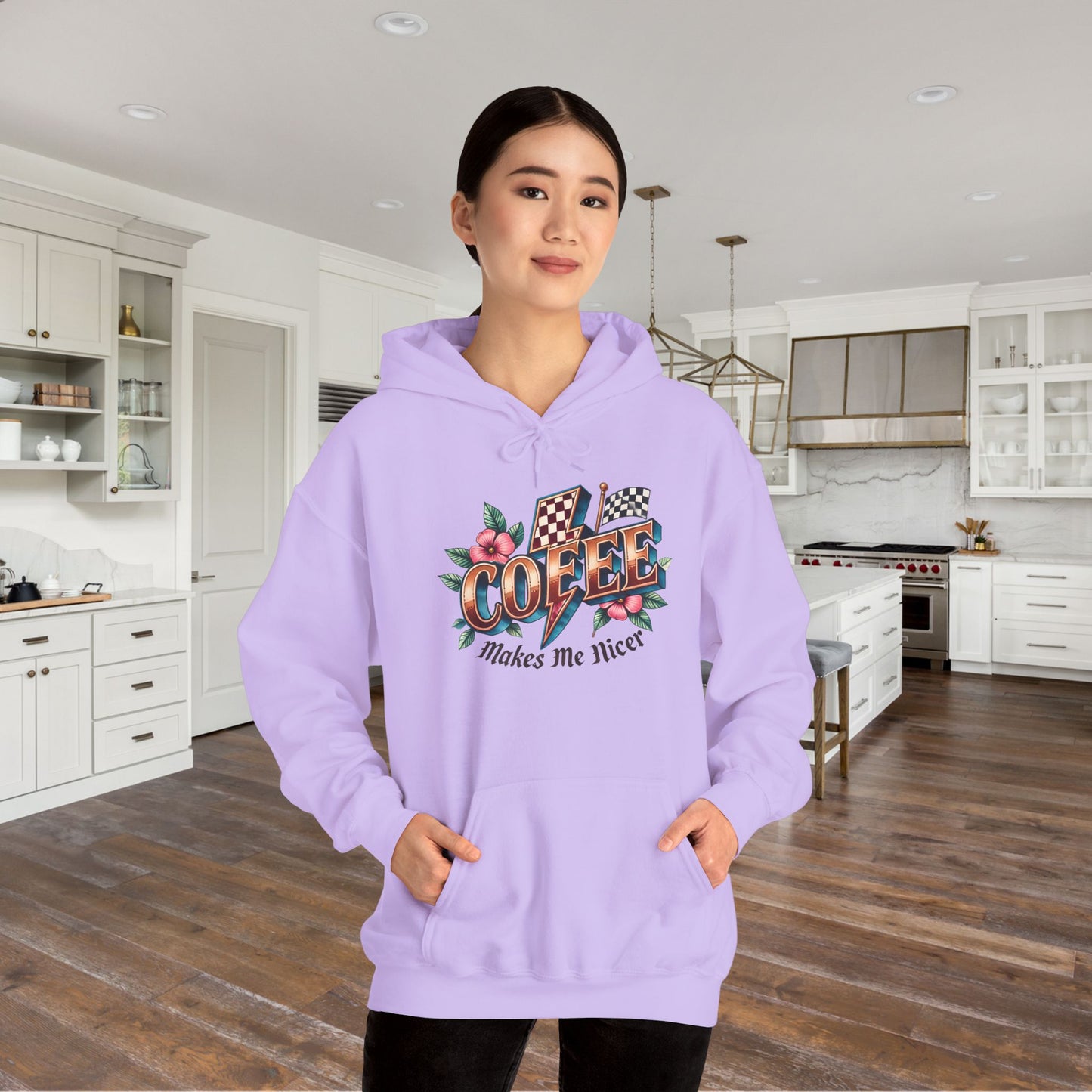 Coffee Makes Me Nicer Heavy Blend™ Hooded Sweatshirt