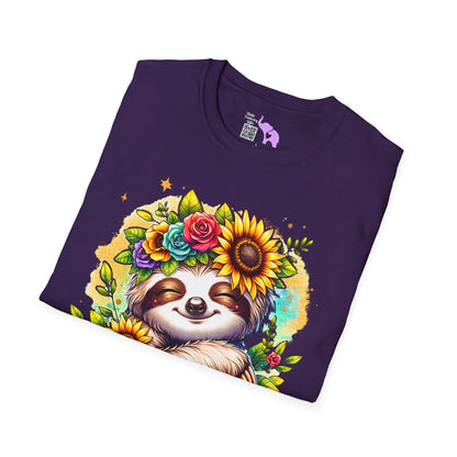 Flowery Sloth Adult T-shirt