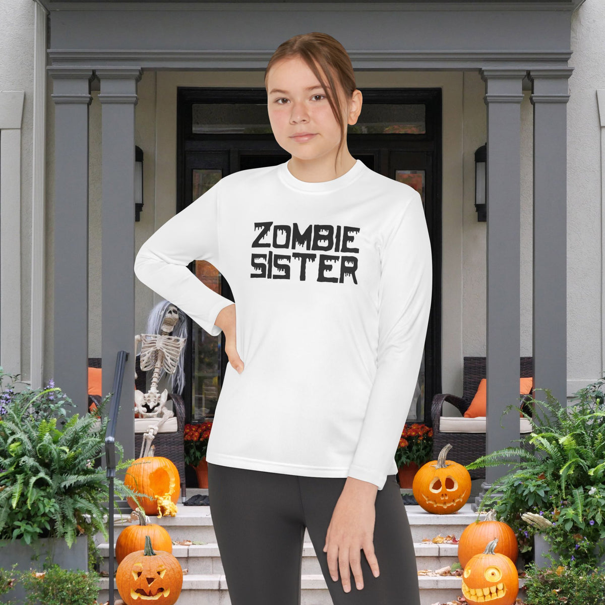 ""Zombie Sister Youth Long Sleeve Tee