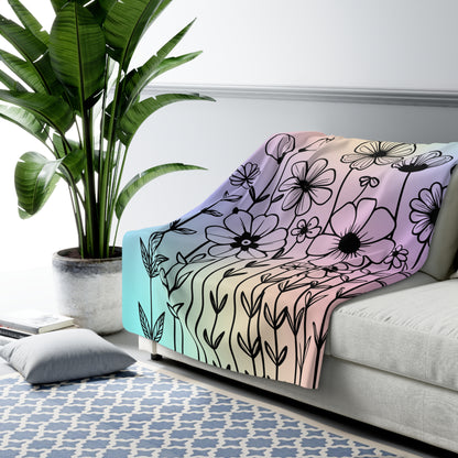 Spring Bloom Sherpa Fleece Blanket