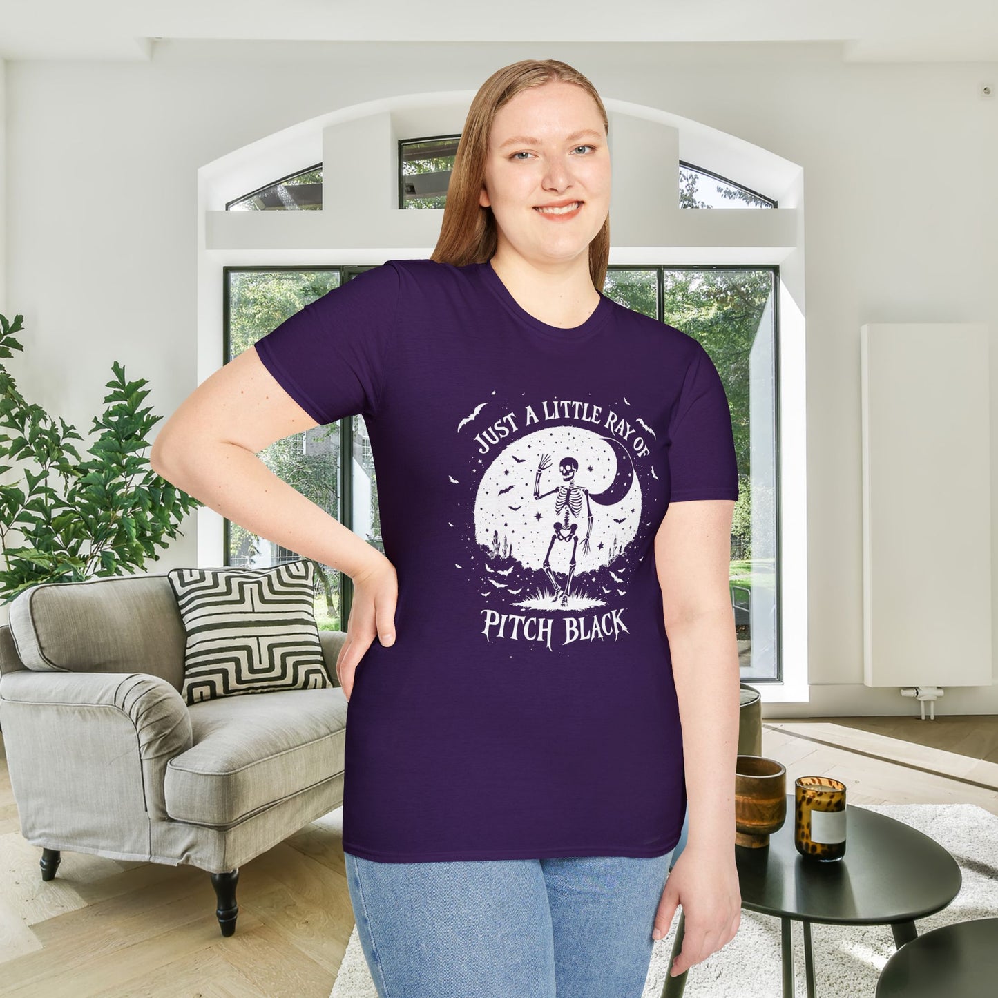 Just A Little Ray of Pitch Black (Crescent Moon) Adult T-shirt