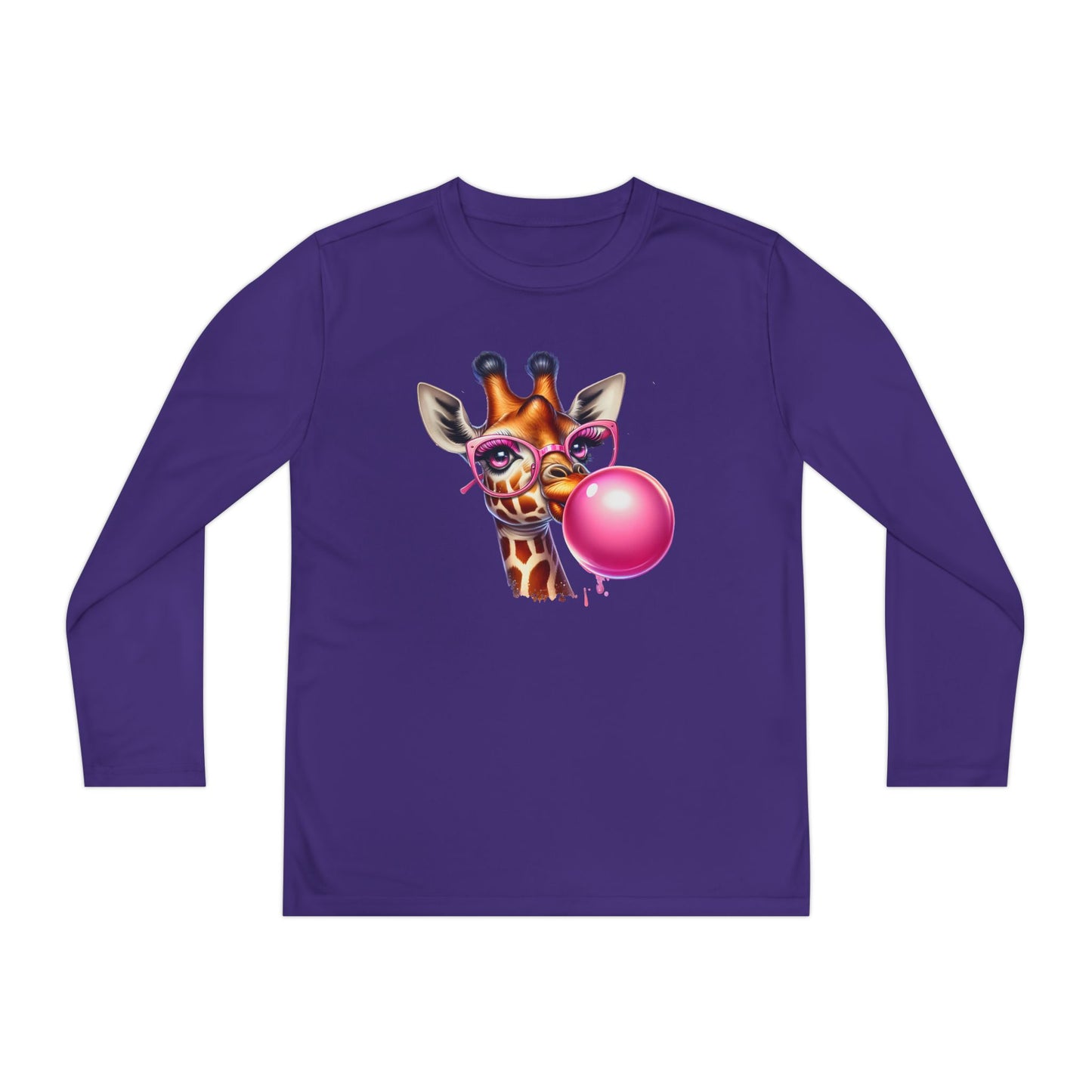 Girraffe Blowing Bubble Youth Long Sleeve Tee