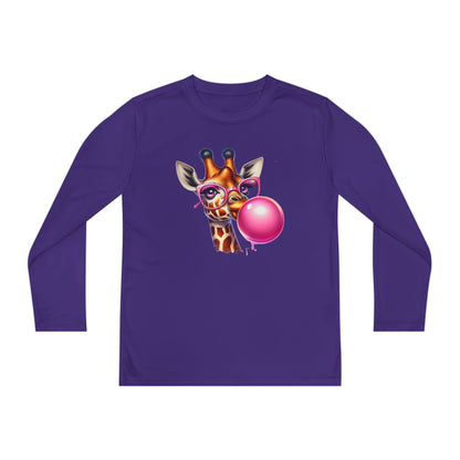 Girraffe Blowing Bubble Youth Long Sleeve Tee