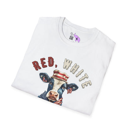 Red, White, & Moo Adult T-shirt