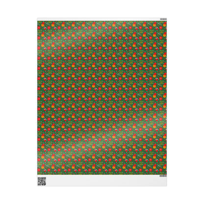 Smiley Face/Santa Hat/Poinsettia Christmas Wrapping Paper