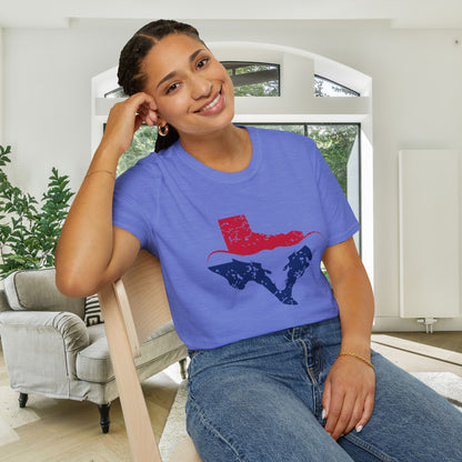 Red & Blue Texas Longhorn Adult Tshirt