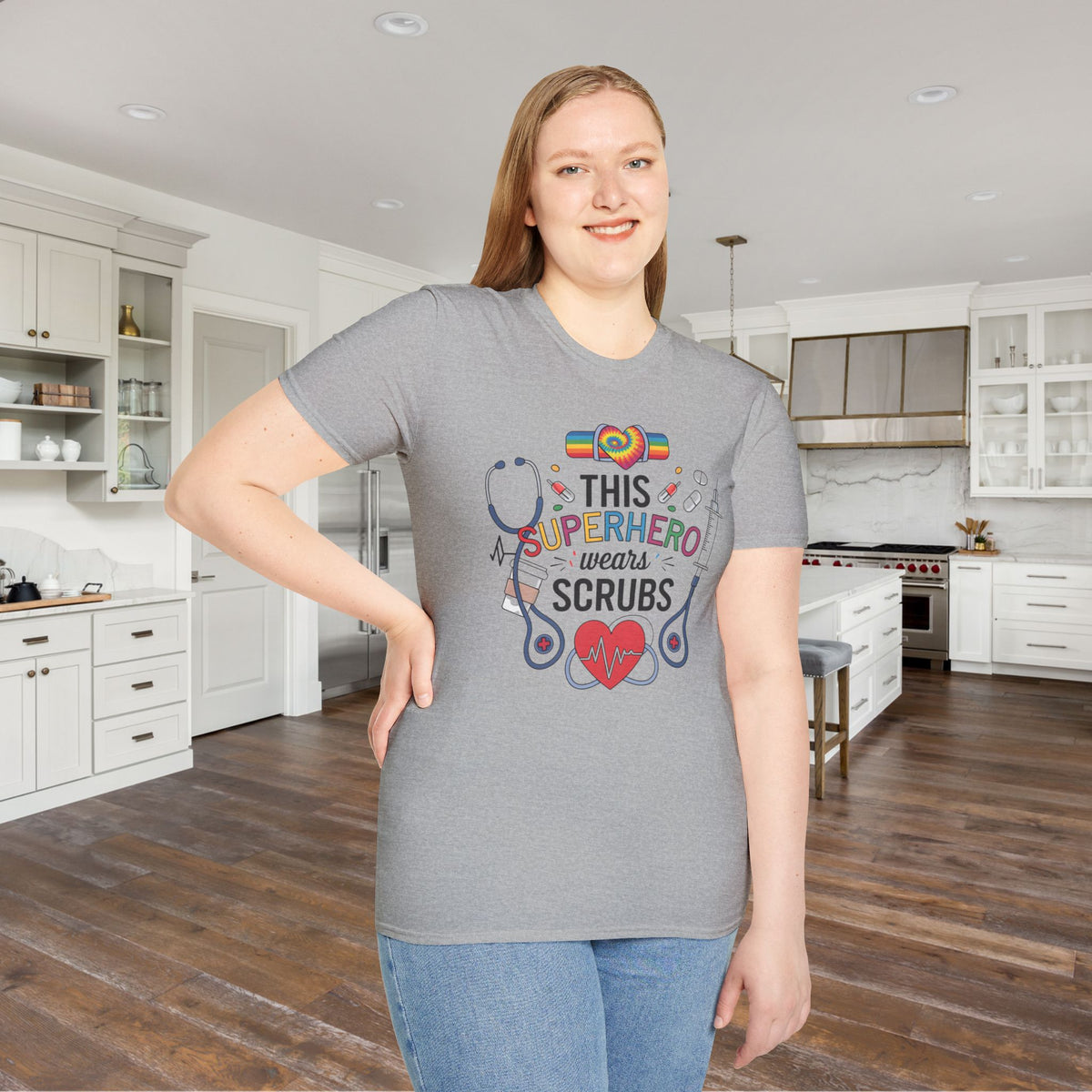 This Superhero Wears Scrubs Adult T-shirt