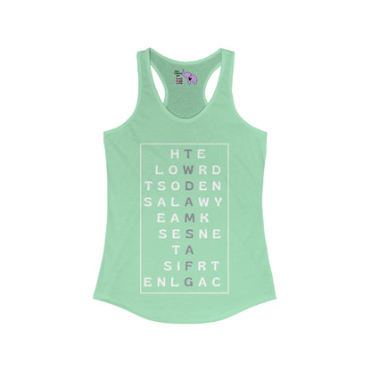 The World Doesn't Always Make Sense At First Glance Women's Ideal Racerback Tank