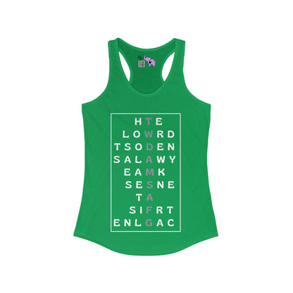 The World Doesn't Always Make Sense At First Glance Women's Ideal Racerback Tank