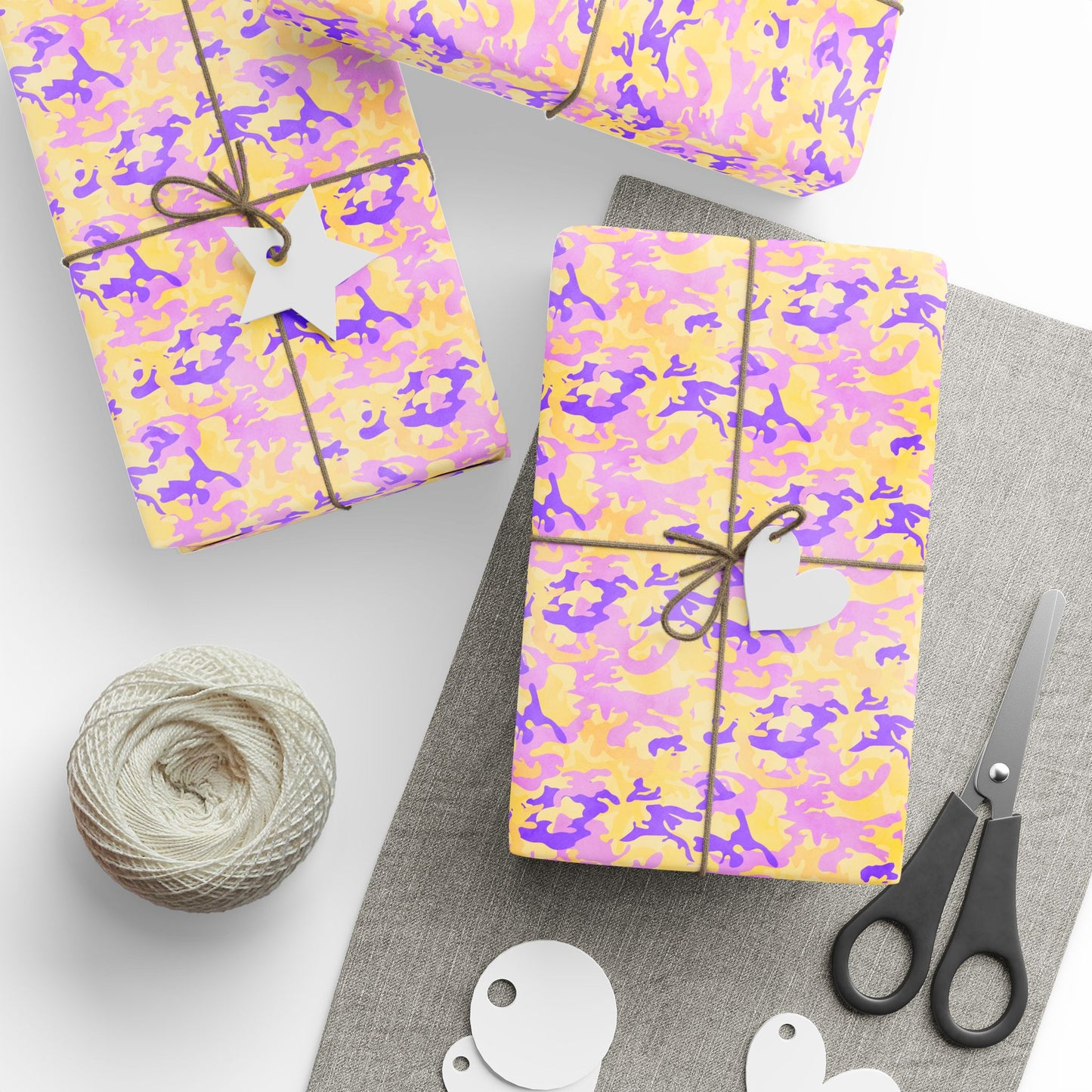 Peach Sorbet Camo Wrapping Paper