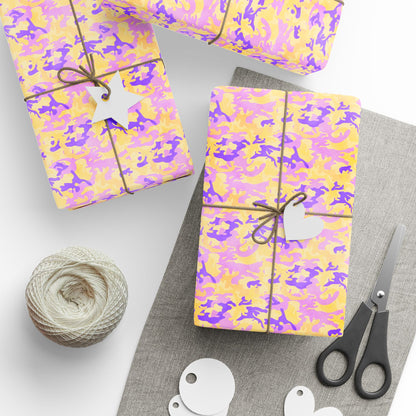 Peach Sorbet Camo Wrapping Paper