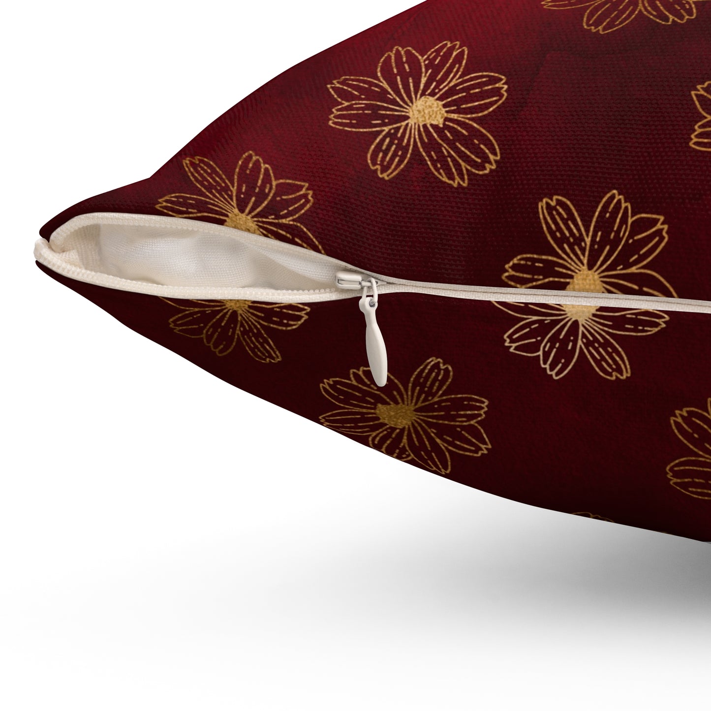 Crimson Gilded Daisies Basic Bedding Set