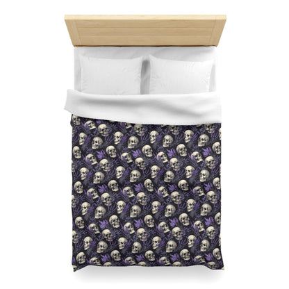 Midnight Lavender Skulls Microfiber Duvet Cover