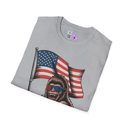 Patriotic Bigfoot Adult T-shirt