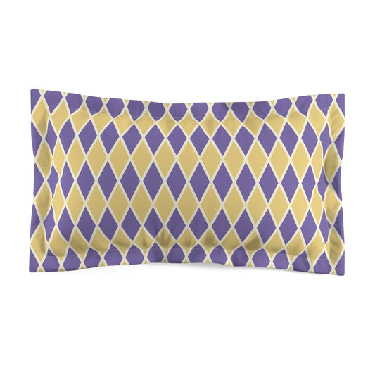 Purple/Yellow Harlequin Microfiber Pillow Sham