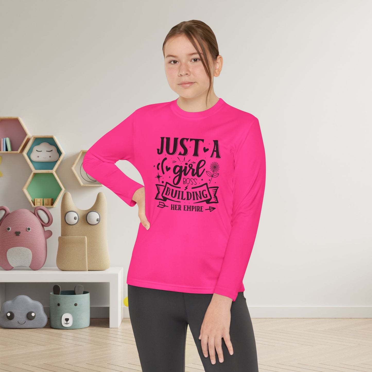 Just A Girl Boss Building Her Empire Youth Long Sleeve Tee