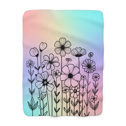 Spring Bloom Sherpa Fleece Blanket