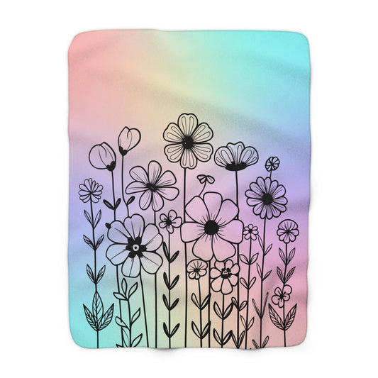 Spring Bloom Sherpa Fleece Blanket