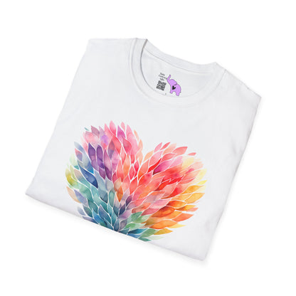 Feathery Heart Adult T-shirt