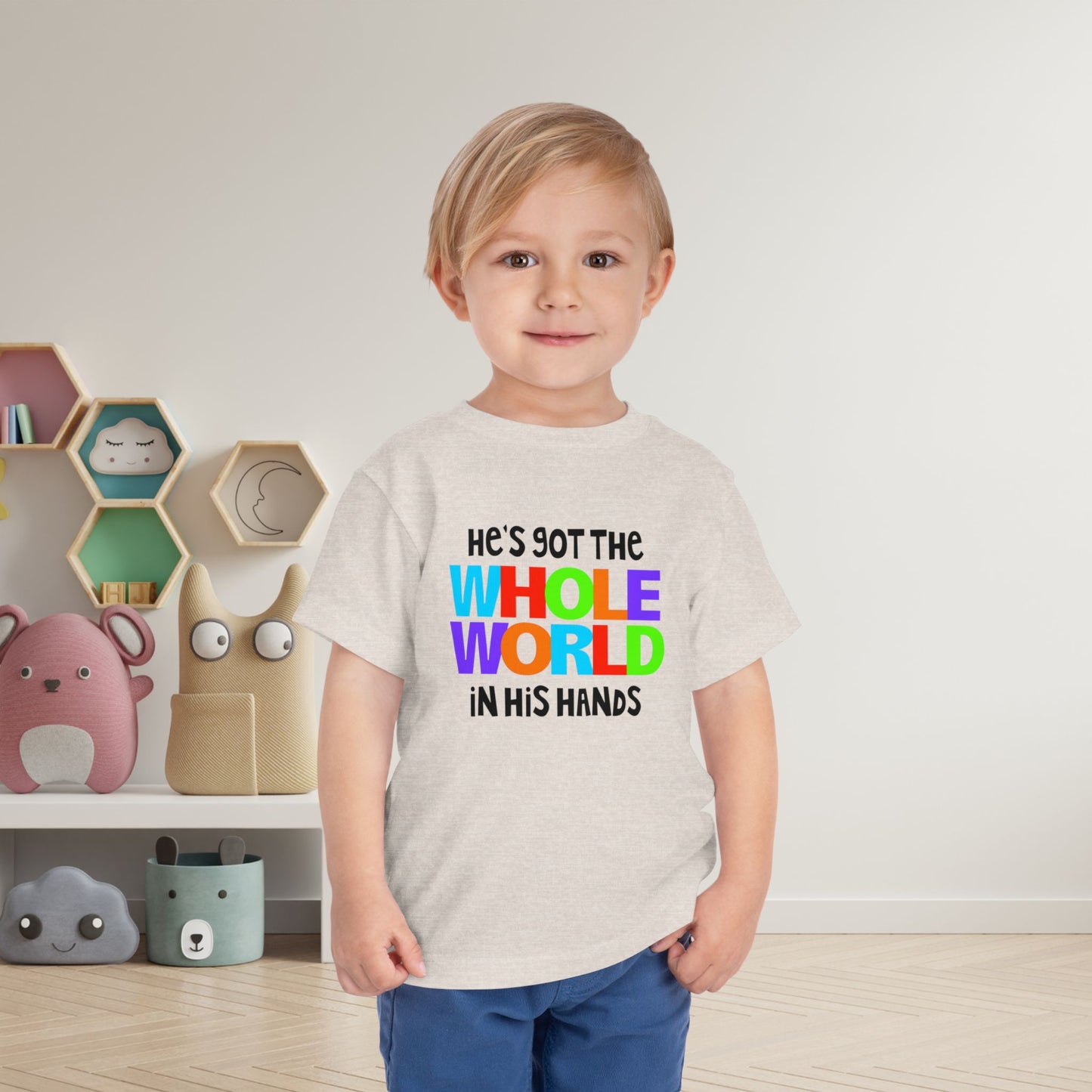 He's Got The Whole World in His Hands Toddler Tee