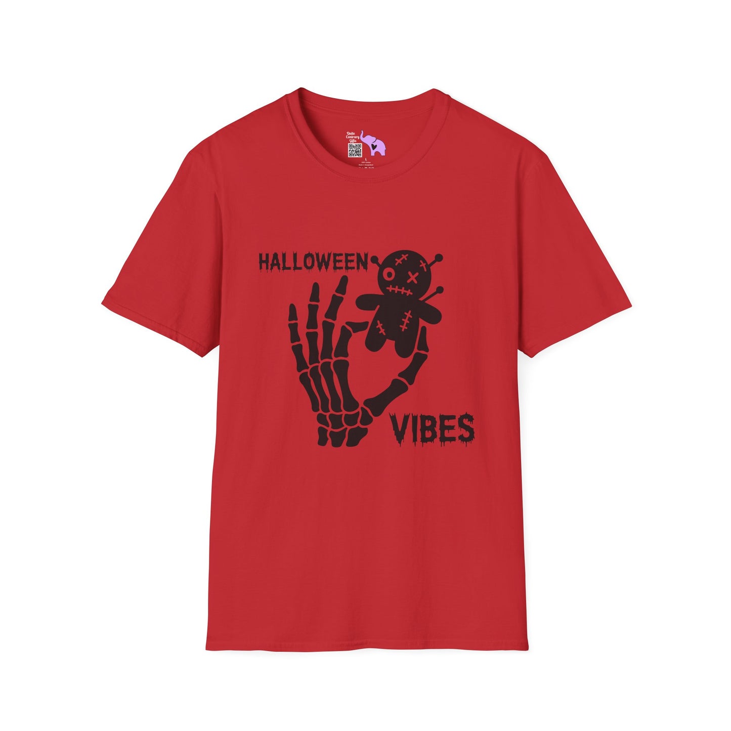 Halloween Vibes (Skeleton Hand & Voodoo Doll) Adult T-shirt