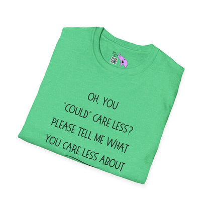 Couldn't Care Less Grammar Adult T-shirt