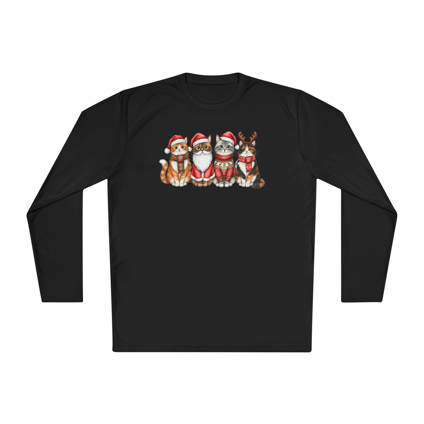 Santa Claus Cats Adult Long Sleeve Tee