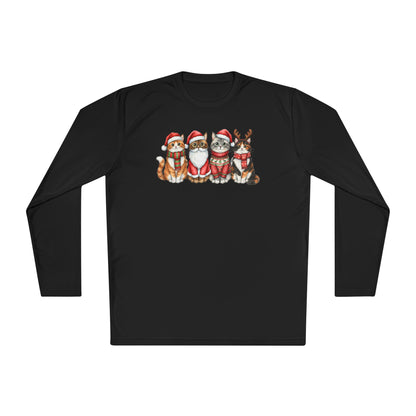 Santa Claus Cats Adult Long Sleeve Tee