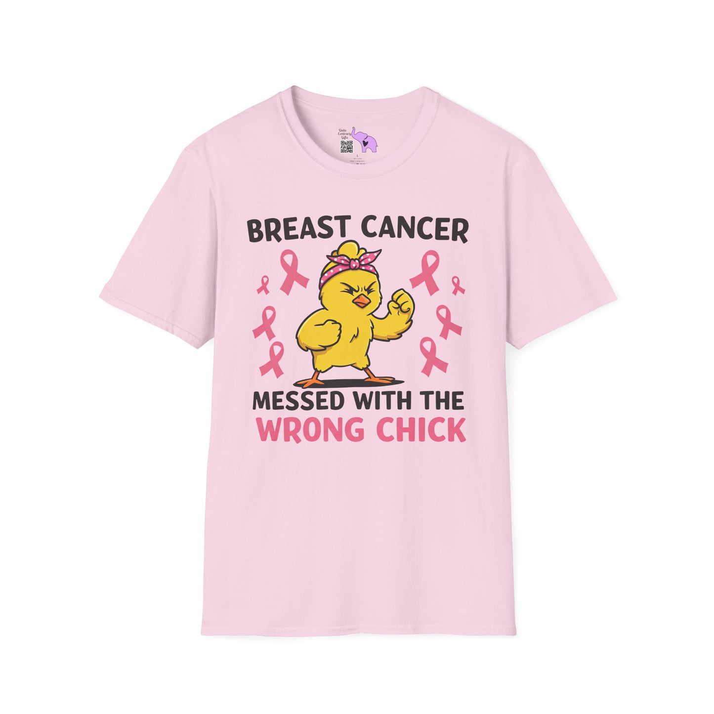 Breast Cancer Messed With The Wrong Chick Adult Unisex Tshirt