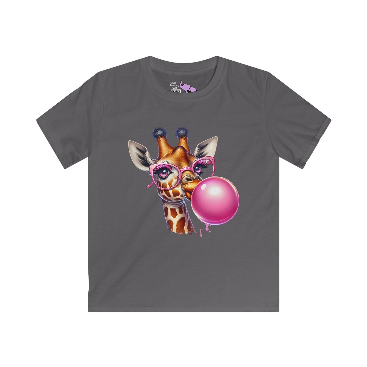 Girraffe Blowing Bubble Kids Softstyle Tee
