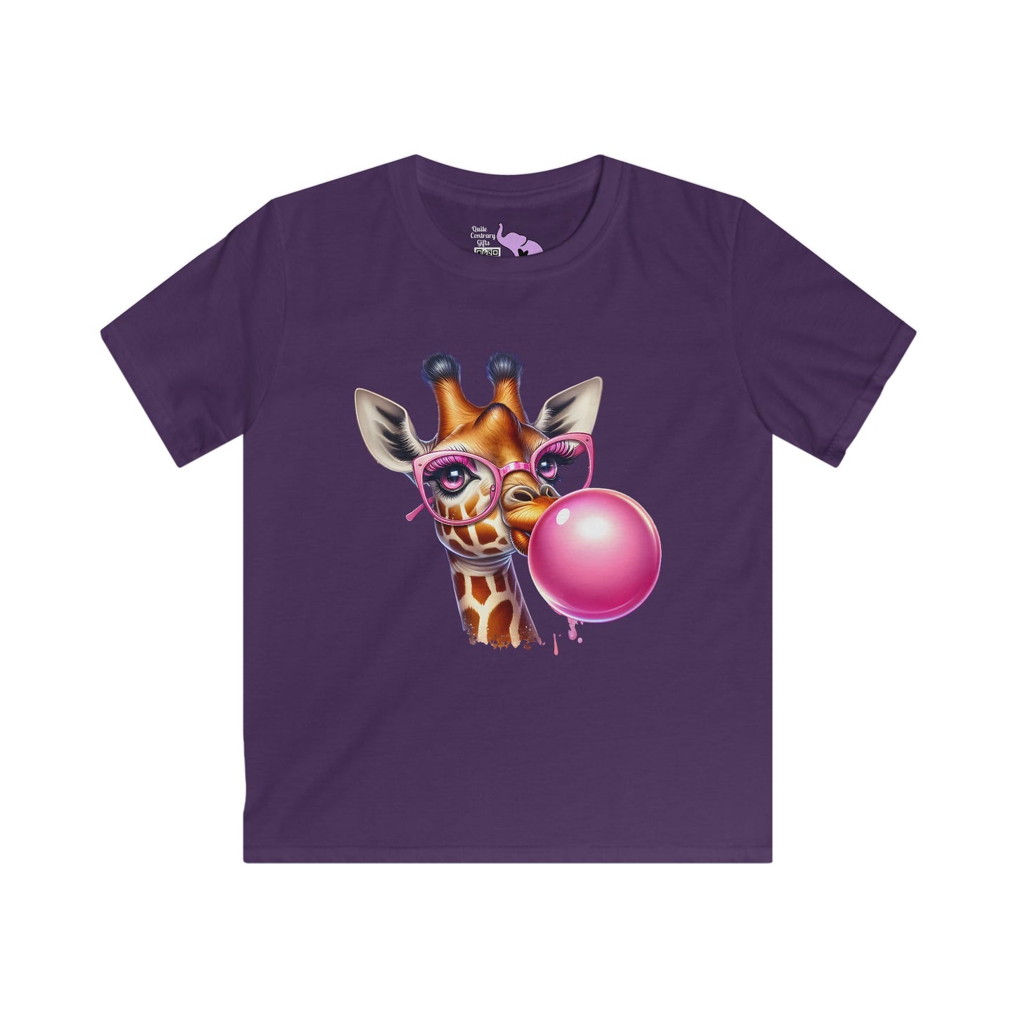 Girraffe Blowing Bubble Kids Softstyle Tee