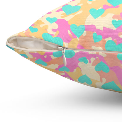 Sweetheart Camo Throw Pillow