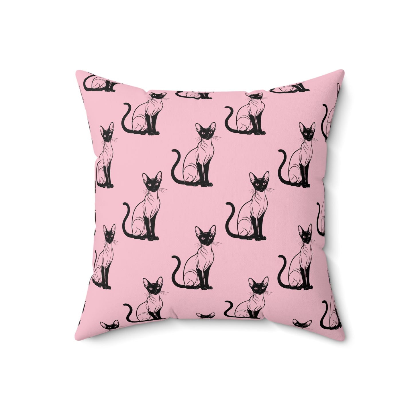 Siamese Charm – Pink Whisper Throw Pillow