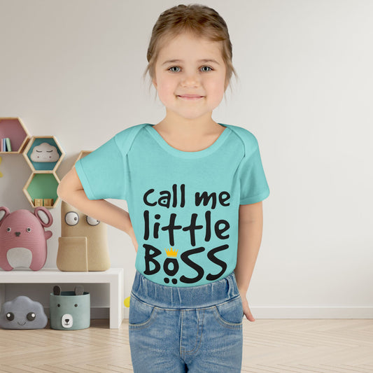Call Me Little Boss (Crown) Infant Baby Rib Bodysuit