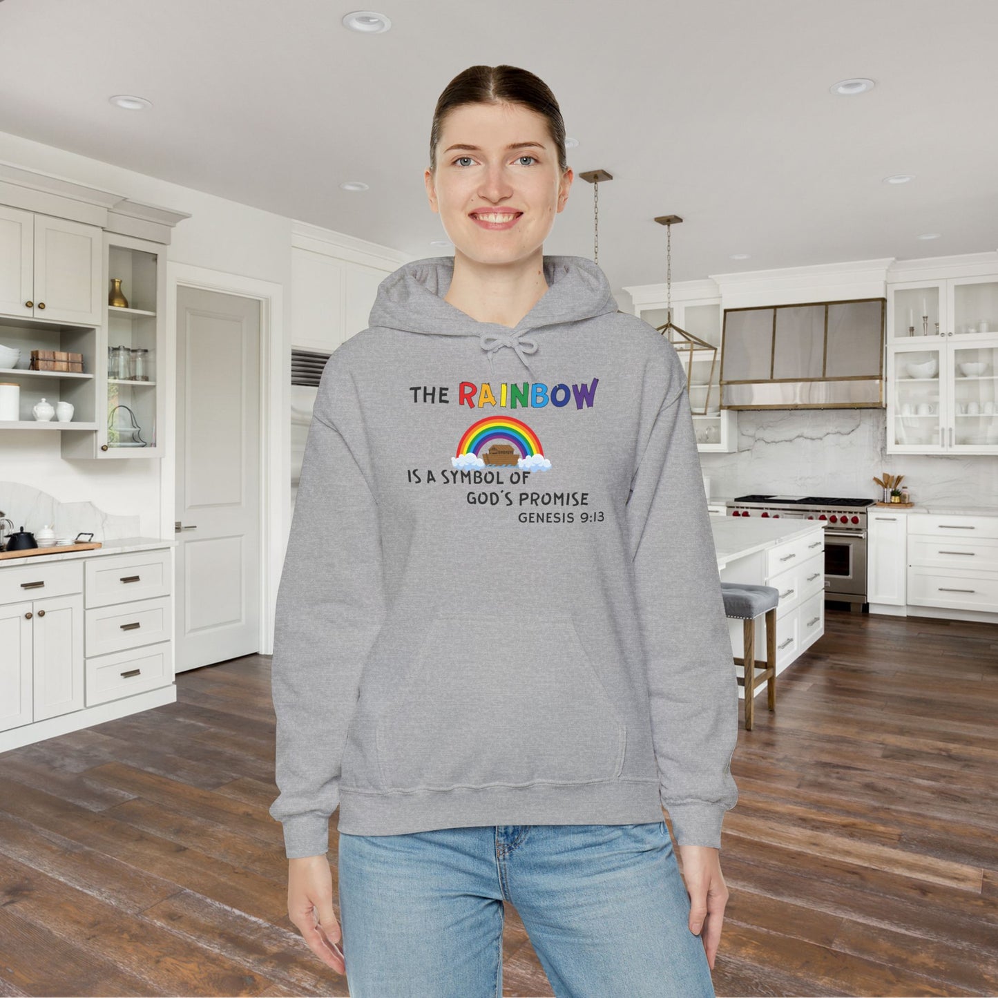 The Rainbow is a Symbol of God's Promise Heavy Blend™ Hooded Sweatshirt
